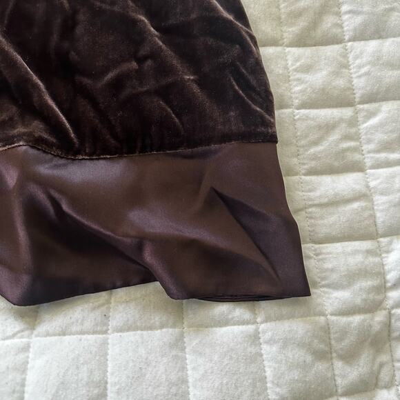 GAP Womens Dress 6 Brown Velvet Babydoll Mini V-Neck Whimsigoth Fairy Grunge - Picture 7 of 15